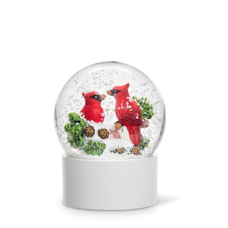 Cardinal Pair Snow Globe