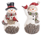 Cardinal Snowman Figurine Asst.