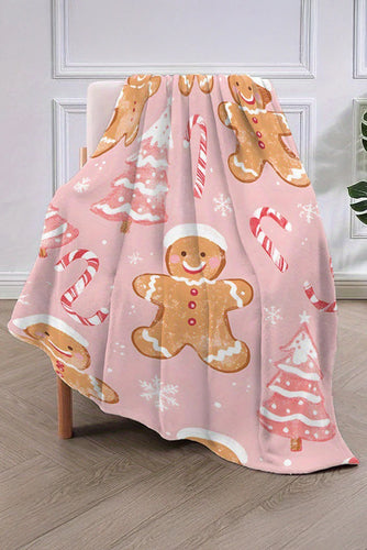 Pink Gingerbread Plush Blanket