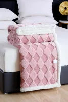 Pink Rhombus Pattern Blanket