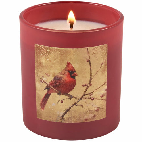 Snowy Cardinal Candle