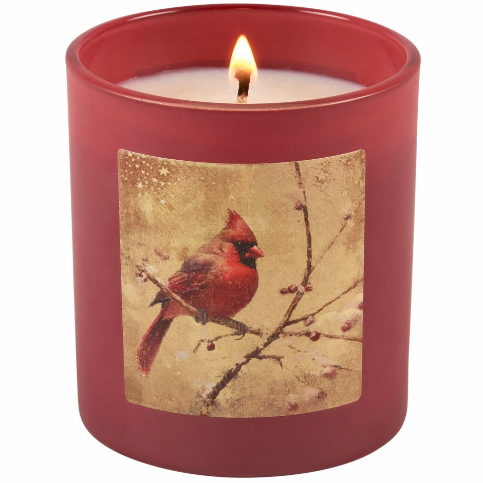Snowy Cardinal Candle