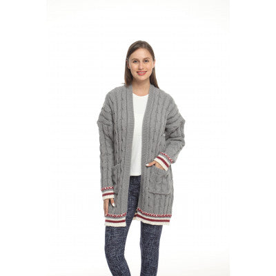 Cable Knit Cabin Grey Cardigan