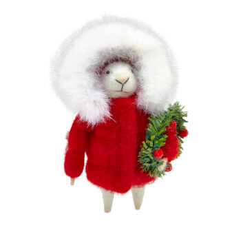 Mouse Wearing Coat Fuzzy Hood