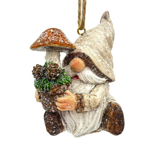 Resin Gnome Frosted w Mushroom 3.5