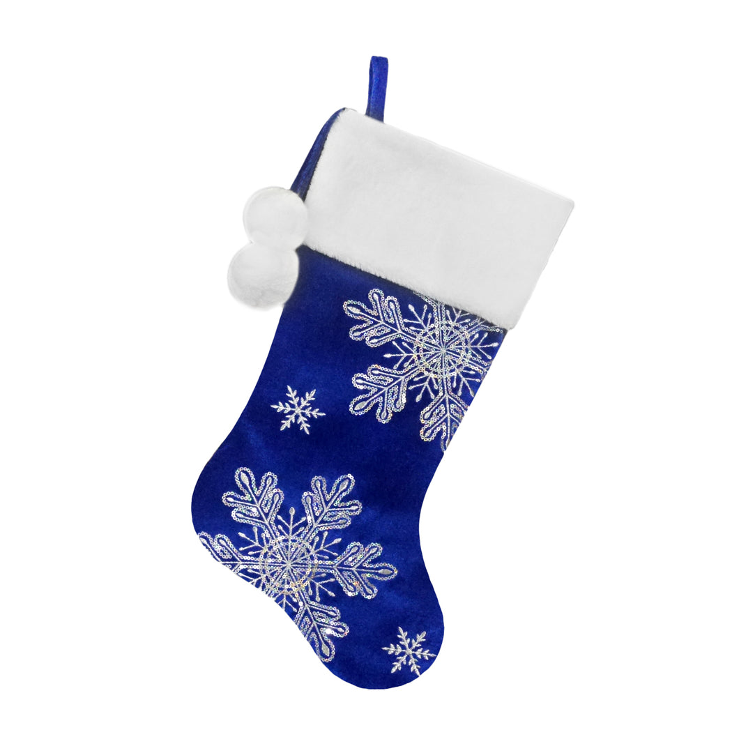 Blue Snowflake Stocking