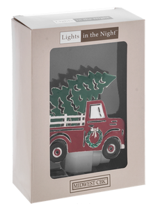 Red Truck with Christmas Tree Night Light