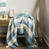 Load image into Gallery viewer, Cotton Throw Blue/White