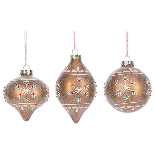 Gingerbread Glass Ball Ornaments