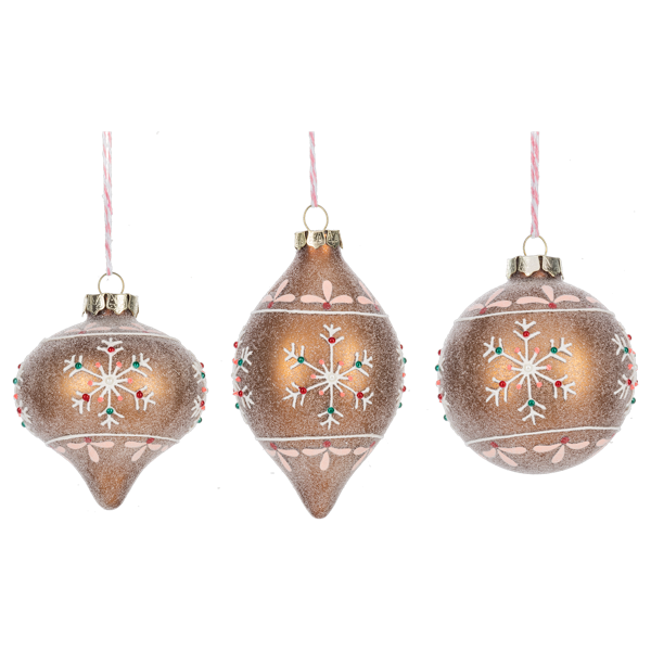 Gingerbread Glass Ball Ornaments