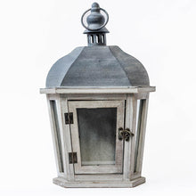 Load image into Gallery viewer, Wood &amp; Metal Lantern Grey