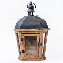 Load image into Gallery viewer, Wood &amp; Metal Lantern Brown