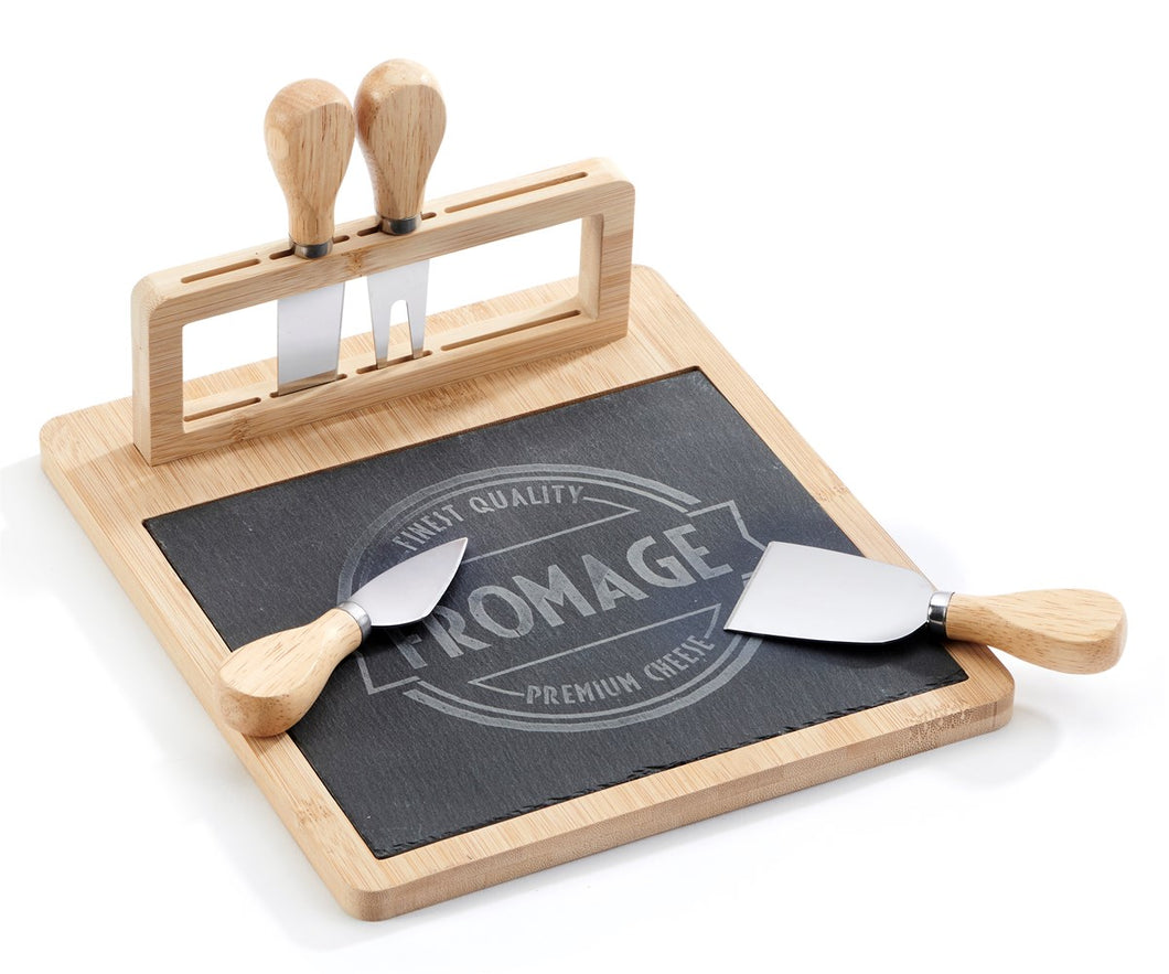 Cheese Board With Knives - 5pc Set