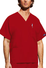 Load image into Gallery viewer, 4876 Cherokee Unisex Scrub Top - Red