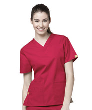 Load image into Gallery viewer, 6016 WonderWink Scrub Top - Red